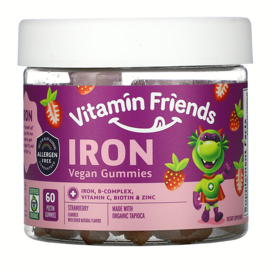 Основне фото товара Iron Vegetarian Gummies, Залізо з цинком, 60 цукерок