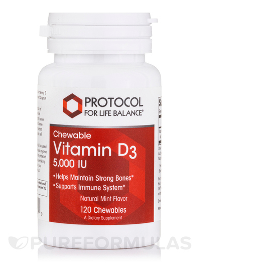 Основне фото товара Chewable Vitamin D3 5000 IU Mint, Вітамін D3, 120 таблеток