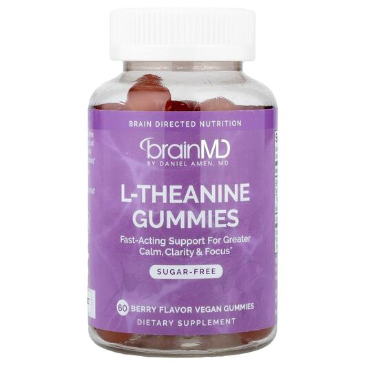 Основное фото товара BrainMD, L-Теанин, L-theanine Gummies Berry, 60 таблеток