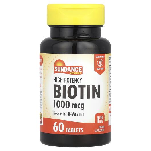 Основное фото товара Витамин B7 Биотин, High Potency Biotin 1000 mcg, 60 таблеток