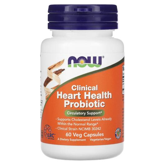 Основное фото товара NOW, Пробиотики, Clinical Heart Health Probiotic, 60 капсул