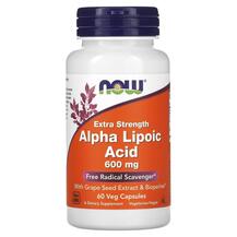 Альфа-ліпоєва Alpha Lipoic Acid 600 mg NOW 60 капсул