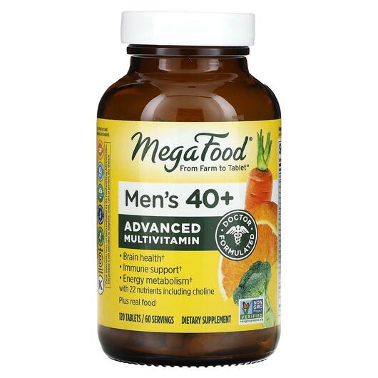 Основное фото товара MegaFood, Витамины для мужчин, Men's 40+ Advanced, 120 табле