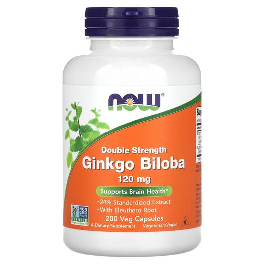 Основное фото товара NOW, Гинко билоба 120 мг, Ginkgo Biloba 120 mg, 200 капсул