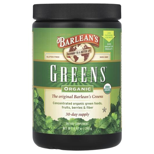 Основное фото товара Barlean's, Супергринс, Organic Greens, 240 г