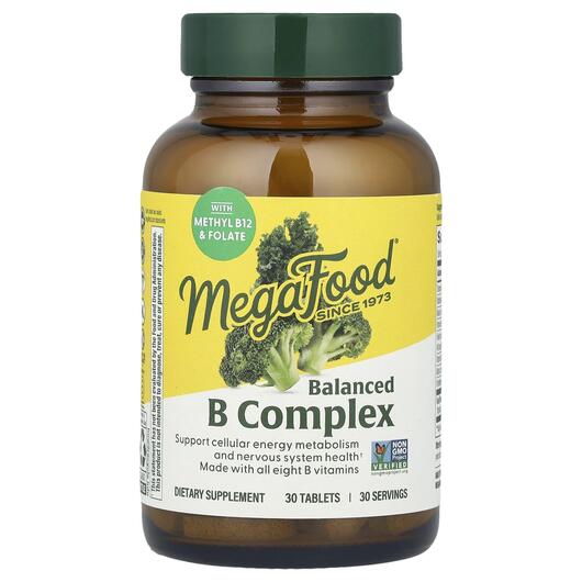 Основное фото товара MegaFood, B-комплекс, Balanced B Complex, 30 таблеток