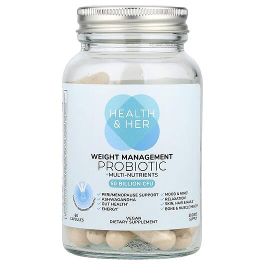 Основное фото товара Weight Management Probiotic + Multi-Nutrients, Контроль веса, 60 