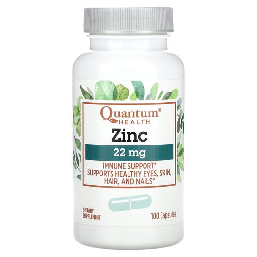 Основное фото товара Quantum Health, Цинк, Zinc 22 mg, 100 капсул
