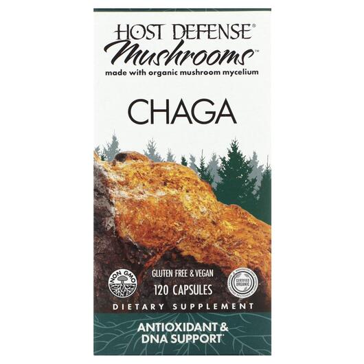 Основное фото товара Host Defense Mushrooms, Грибы Чага, Chaga, 120 капсул