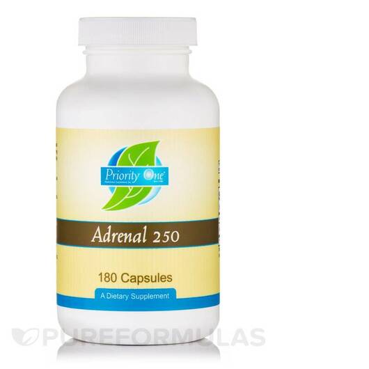 Основное фото товара Priority One, Поддержка надпочечников, Adrenal 250 mg, 180 капсул