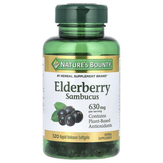 Основное фото товара Бузина 210 мг, Elderberry Sambucus 210 mg, 120 капсул