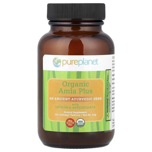 Основное фото товара Pure Planet, Амла 500 мг, Organic Amla Plus 500 mg, 100 таблеток