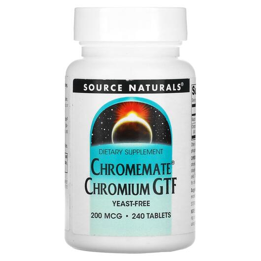 Основное фото товара Chromemate Chromium GTF 200 mcg 240, Хром GTF 200 мкг, 240 таблет