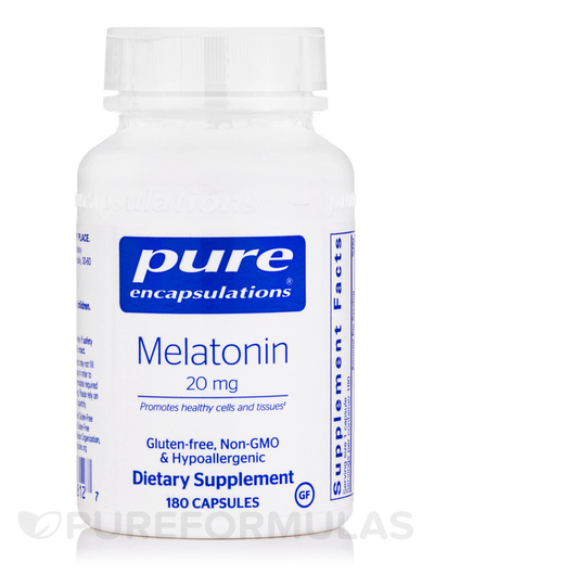 Основное фото товара Pure Encapsulations, Мелатонин, Melatonin 20 mg, 180 капсул