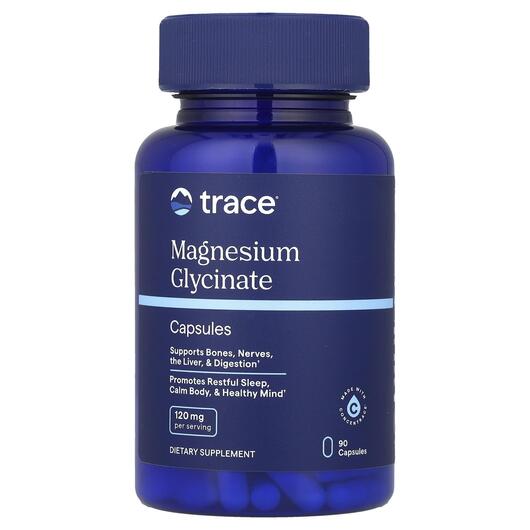 Основное фото товара Trace, Магний Глицинат, Magnesium Glycinate 120 mg, 90 капсул