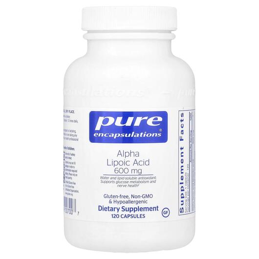 Основное фото товара Альфа-липоевая, Alpha Lipoic Acid 600 mg, 120 капсул