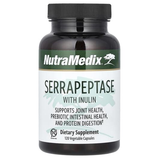 Основное фото товара NutraMedix, Серрапептаза, Serrapeptase with Inulin, 120 капсул