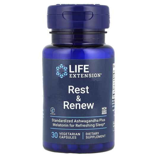 Основное фото товара Life Extension, Поддержка здорового сна, Rest & Renew, 30 кап