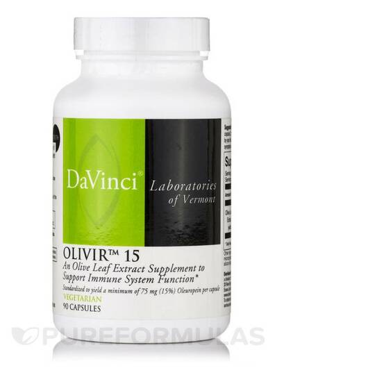 Основное фото товара DaVinci Laboratories, Листья оливы, Olivir 15, 90 капсул