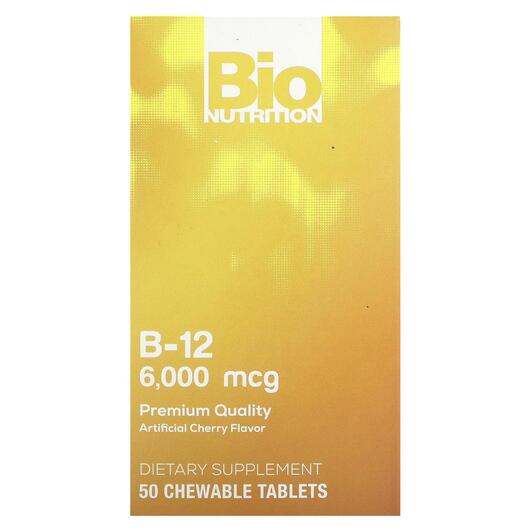 Основное фото товара Витамин B, Vitamin B-12 Cherry 6000 mcg, 50 таблеток