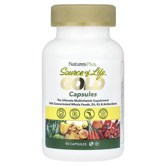 Основное фото товара Natures Plus, Мультивитамины, Gold Capsules, 90 капсул