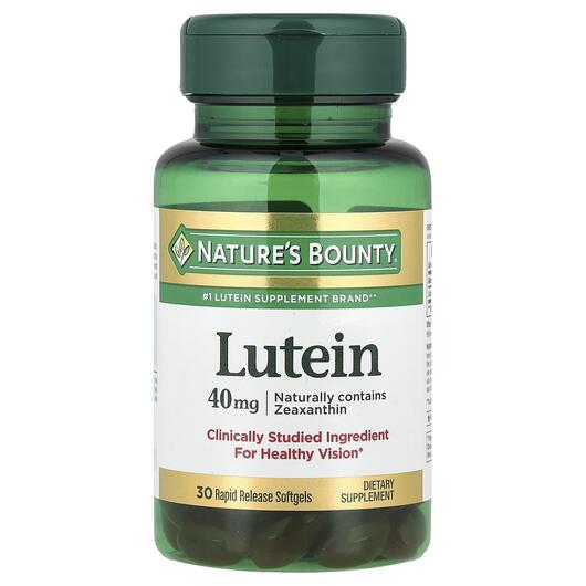 Основное фото товара Nature's Bounty, Лютеин 40 мг, Lutein 40 mg, 30 капсул