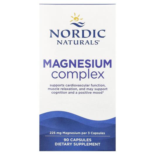 Основное фото товара Nordic Naturals, Комплекс Магния, Magnesium Complex 90, 90 капсул