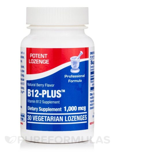 Основное фото товара B12-Plus Natural Berry, Витамин B12 Кобаламин, 30 Vegetarian Loze