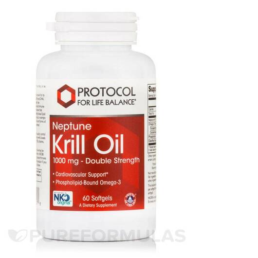 Основное фото товара Масло Антарктического Криля, Neptune Krill Oil 1000 mg, 60 капсул