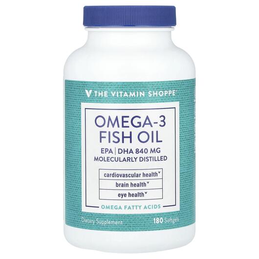 Основное фото товара Омега 3, Omega-3 Fish Oil EPA/DHA 840 mg, 180 капсул