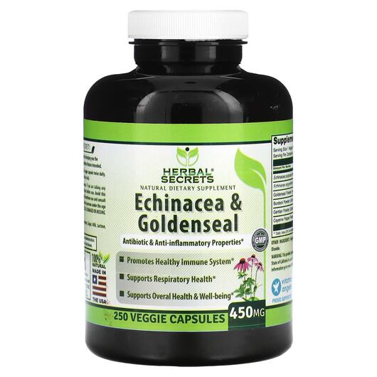 Основное фото товара Эхинацея, Echinacea & Goldenseal 450 mg, 250 капсул