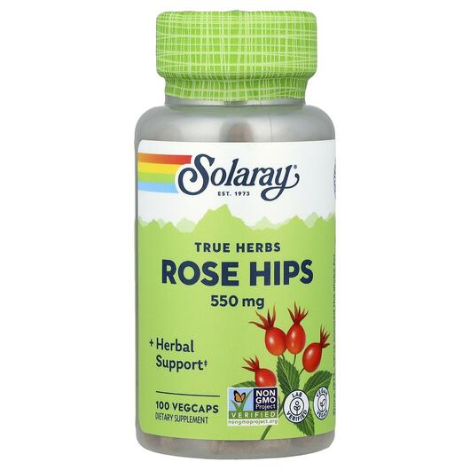 Основное фото товара Solaray, Шиповник 550 мг, Rose Hips 550 mg, 100 капсул