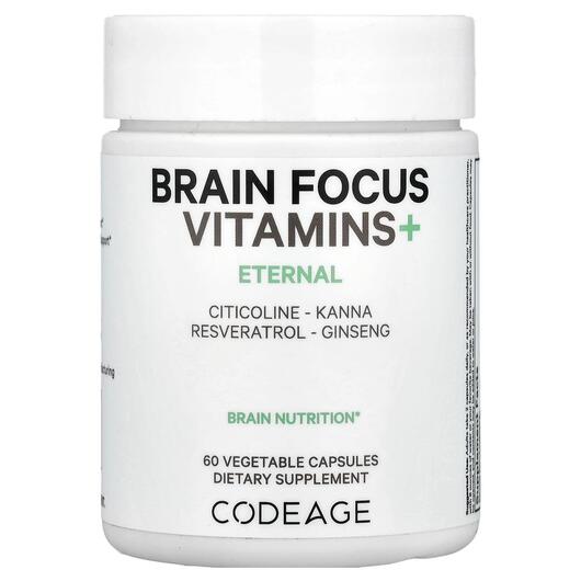 Основное фото товара CodeAge, Поддержка мозга, Brain Focus Vitamins+, 60 капсул