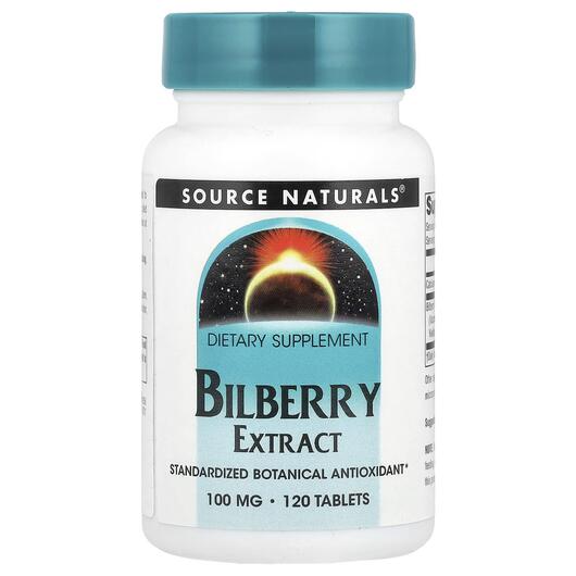 Основное фото товара Bilberry Extract 100 mg 120, Экстракт Черники 100 мг, 120 таблето