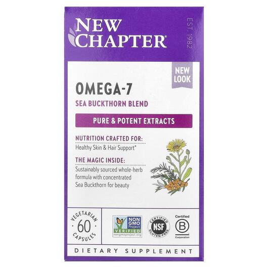 Основное фото товара New Chapter, Омега-7, Supercritical Omega 7, 60 капсул