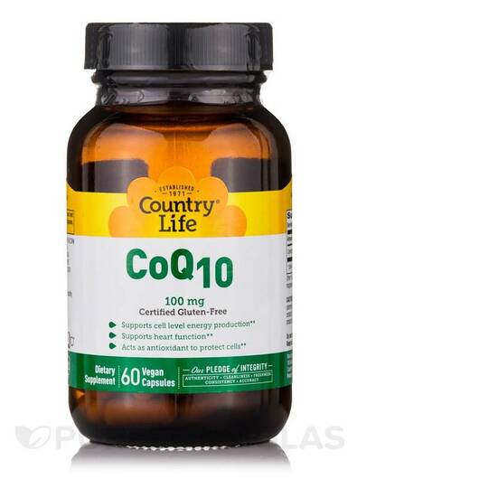 Основное фото товара Country Life, Коэнзим CoQ10, CoQ10 100 mg, 60 капсул