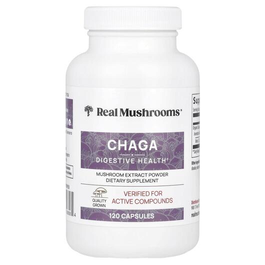 Основне фото товара Real Mushrooms Chaga Digestive Health, Гриби, 120 капсул