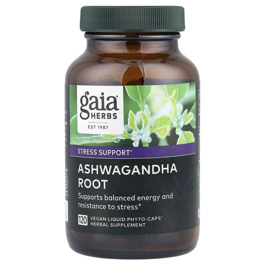 Основное фото товара Gaia Herbs, Ашвагандха, Ashwagandha Root, 120 капсул