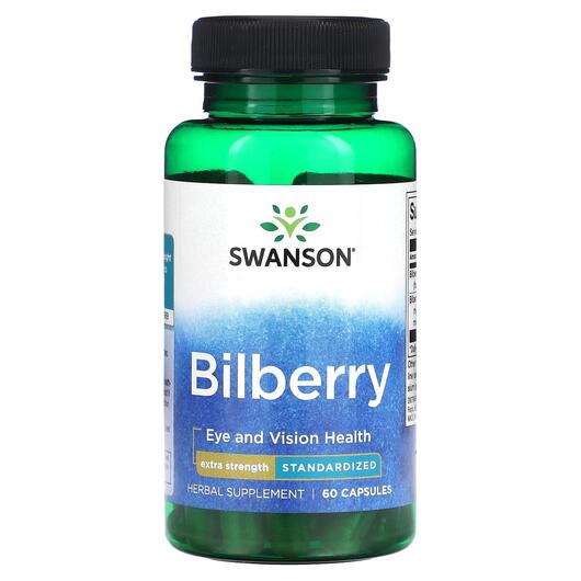 Основное фото товара Swanson, Черника, Bilberry Extra Strength, 60 капсул