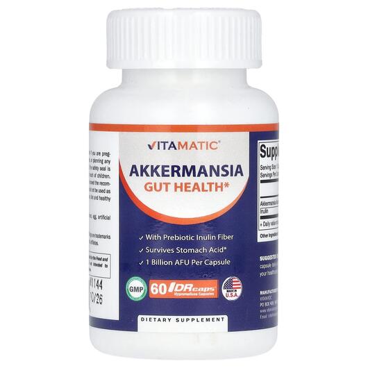 Основное фото товара Vitamatic, Аккермансия, Akkermansia Gut Health, 60 капсул