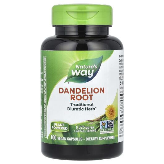 Основное фото товара Корень одуванчика 525 мг, Dandelion Root 525 mg, 100 капсул