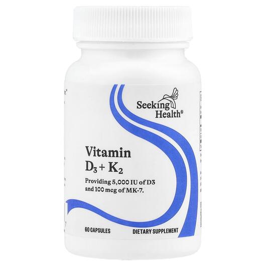 Основное фото товара Seeking Health, Витамин D3 & K2, Vitamin D3 + K2, 60 капсул