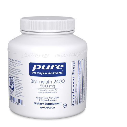 Основное фото товара Pure Encapsulations, Бромелайн, Bromelain 2400 500 mg, 180 капсул
