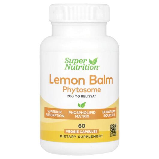 Основное фото товара Super Nutrition, Мелисса, Lemon Balm Phytosome 200 mg, 60 капсул