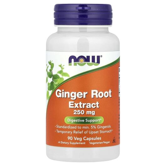 Основное фото товара NOW, Корень Имбиря 250 мг, Ginger Root 250 mg, 90 капсул