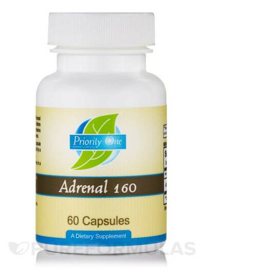 Основне фото товара Priority One, Adrenal 160 mg, Підтримка наднирників, 60 капсул