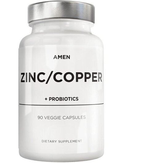 Основное фото товара CodeAge, Пробиотики, Amen Zinc/Copper with Probiotics, 90 капсул