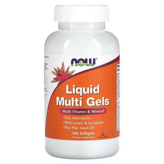 Основное фото товара NOW, Витамины, Liquid Multi Gels, 180 капсул