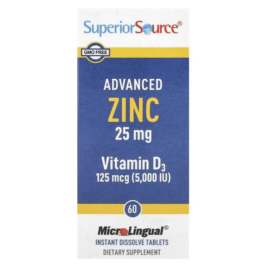 Основное фото товара Поддержка иммунитета, Advanced Zinc Vitamin D3, 60 таблеток