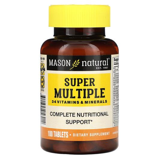 Основное фото товара Super Multiple 34 Vitamins & Minerals, Мультивитамины, 100 та